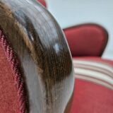 1960s, Danish armchair by Alfred Christensen, red furniture wool fabric.