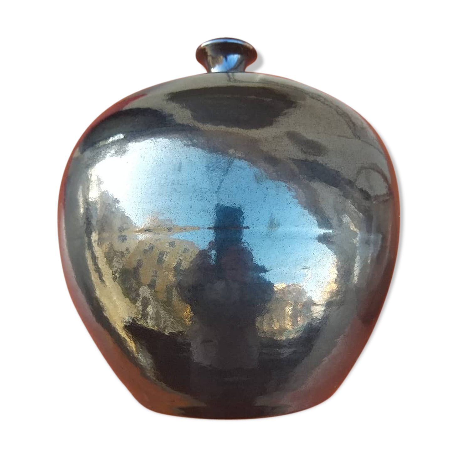 Black ceramic vase circa 1950