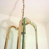 1940s brass and glass pendant light
