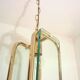 1940s brass and glass pendant light