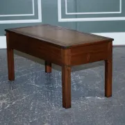 Coffee Table Military Campaign with Brown Leather Top from Harrods London