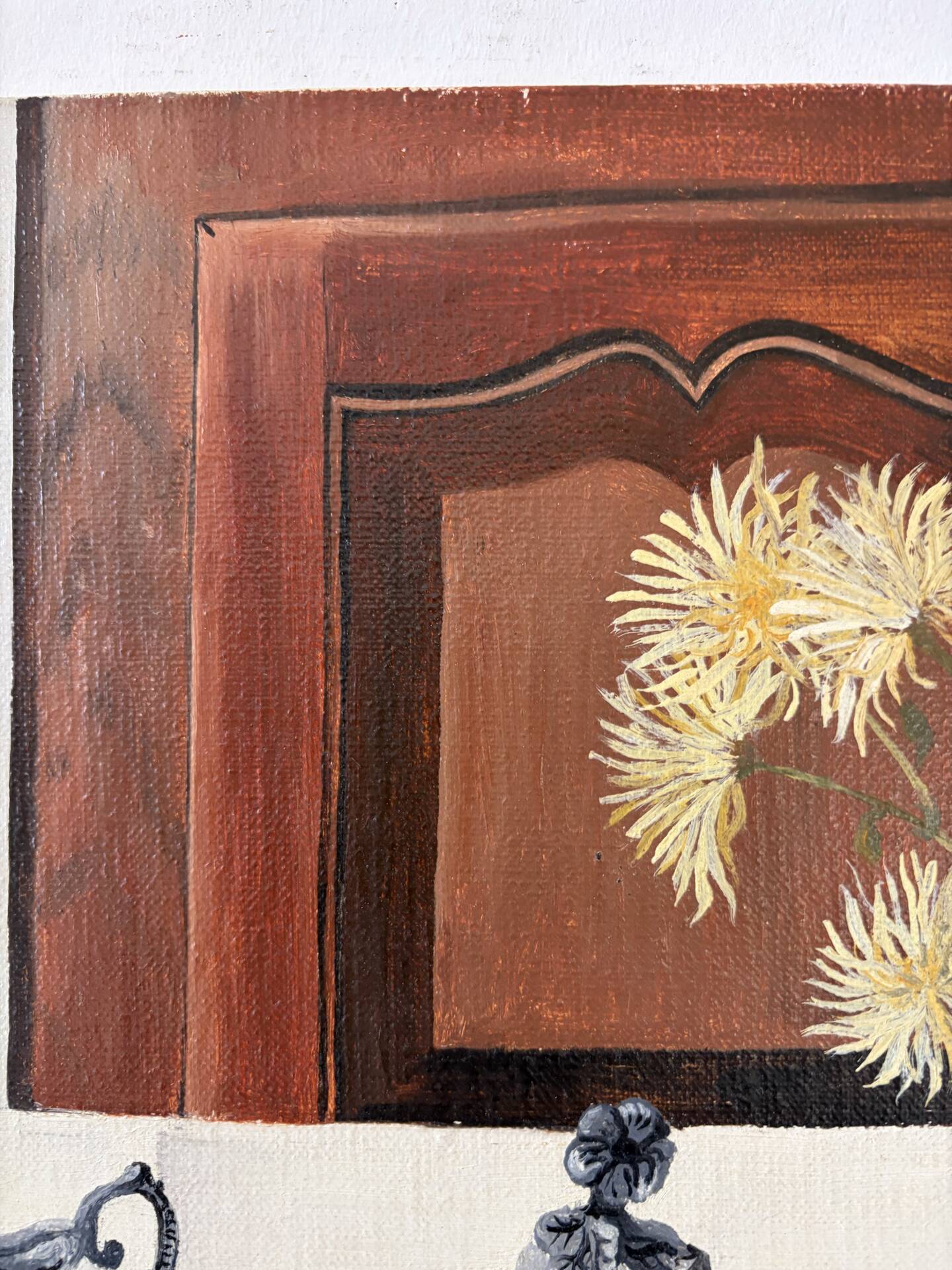 The silverware, still life, oil on canvas signed Burton 1983.