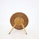 1970s Czech Wicker and Wood Side Table by Jan Kalous for ÚLUV