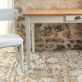 Small table, desk and its patinated chair