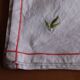 Set of 6 vintage embroidered table napkins with leaves.