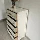 Chiffonier semainier parisien commode 5 tiroirs bois blanc vintage anc