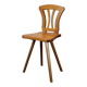 Vintage Czech folk farmhouse chair in solid wood, from the 1940s-1950s.
