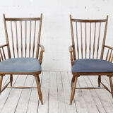 Set of 2 1950s toboggan bar chairs