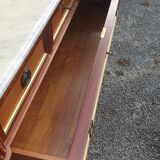 Louis XVI accajou chest of drawers and white marble