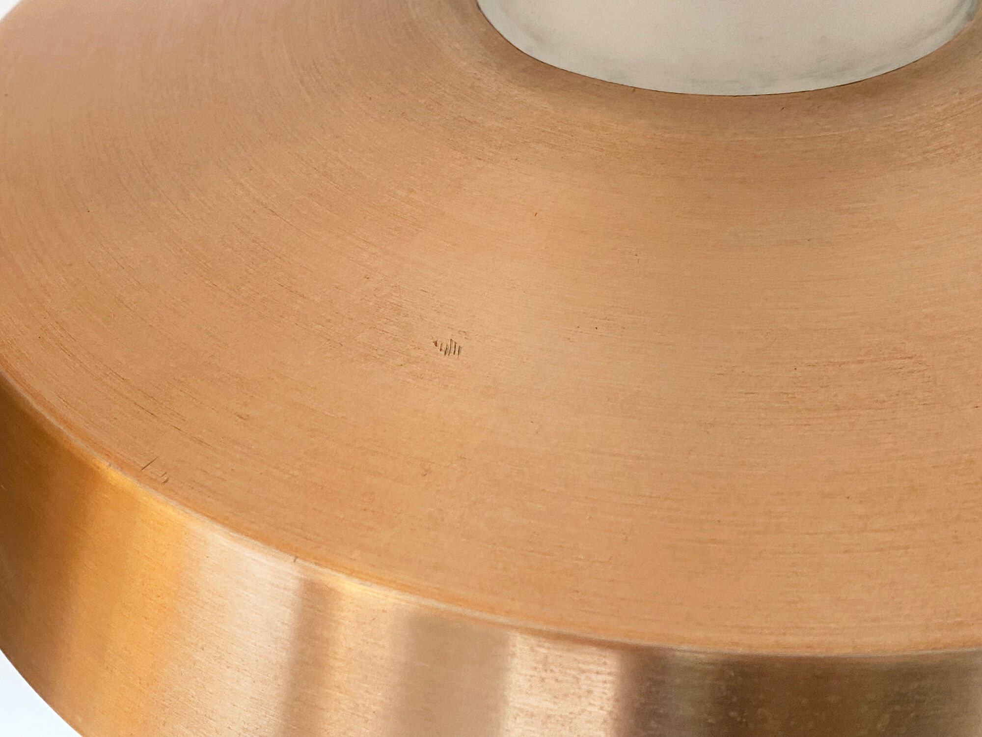 Pendant light in opaline glass with aluminum shade. Sweden 1960s