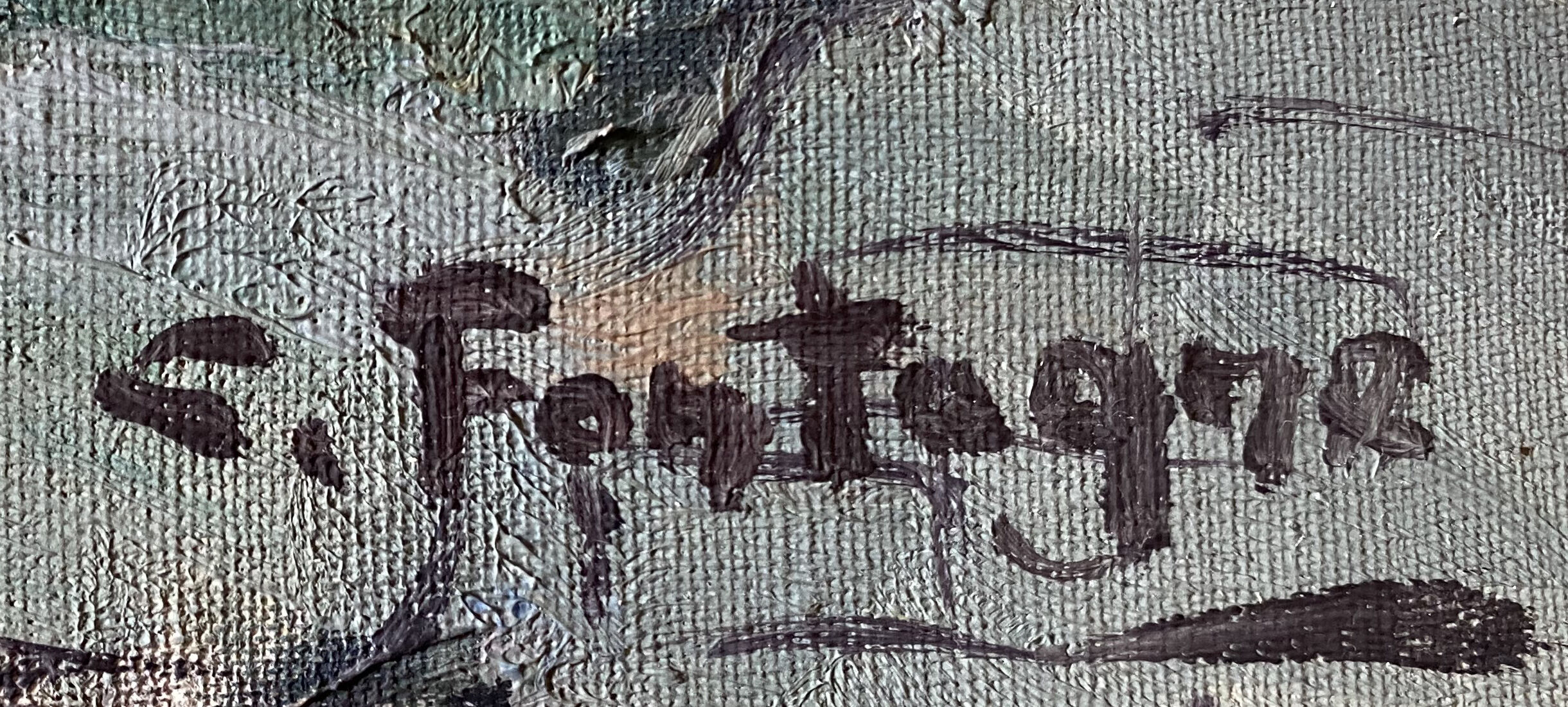 Table HST L'Abreuvoir café de Montmartre Paris 1950 signed C. Fontagne