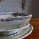 Old mounted plate, compotier in iron earthenware E. Bourgeois large deposit “Rouen XVIII”
