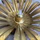 Ceiling lamp pendant in aged gilded metal palm leaf