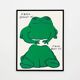 Affiche de David Shrigley, Grenouille (devant), Grenouille (derrière), 2021