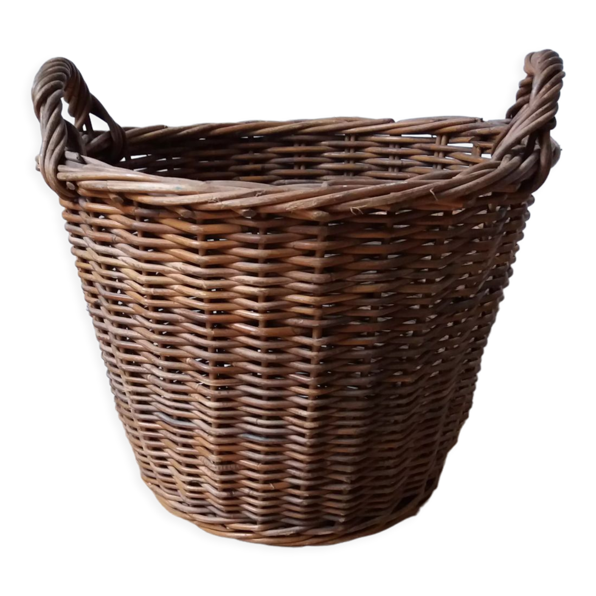 Antique wicker laundry basket