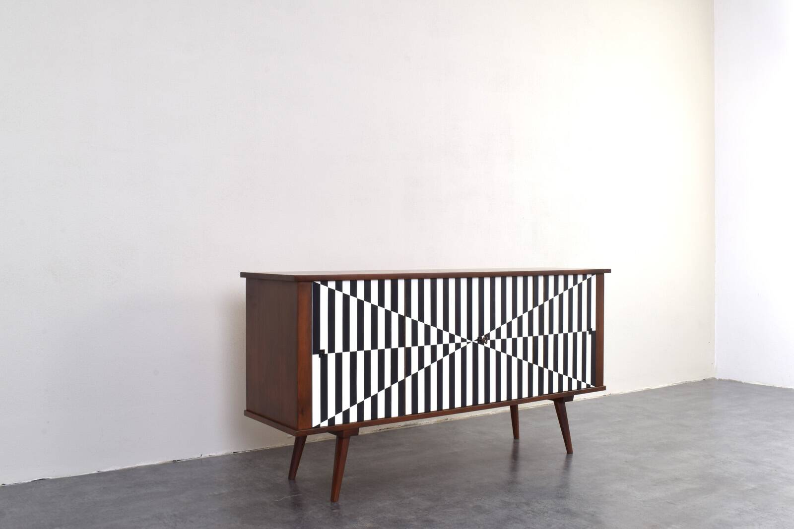 Mid-Century Op-Art Sideboard, 1960s.