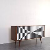 Mid-Century Op-Art Sideboard, 1960s.