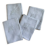 4 old monogram linen napkins