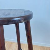 Brutalist bar stool in stained oak