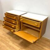 Ensemble de 2 meubles rétro de F. Mezulánik, style bruxellois, années 1960