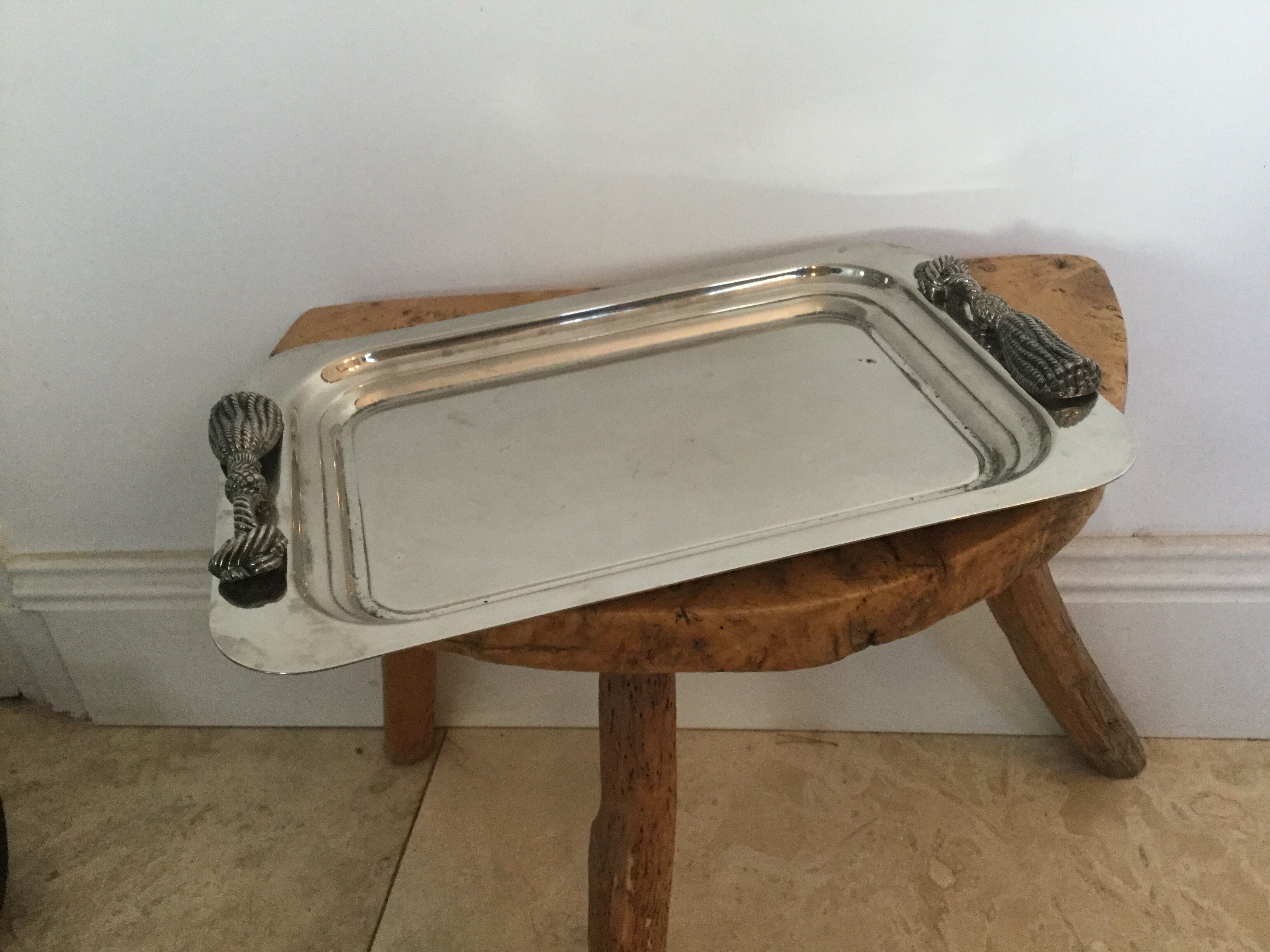 Silver metal tray