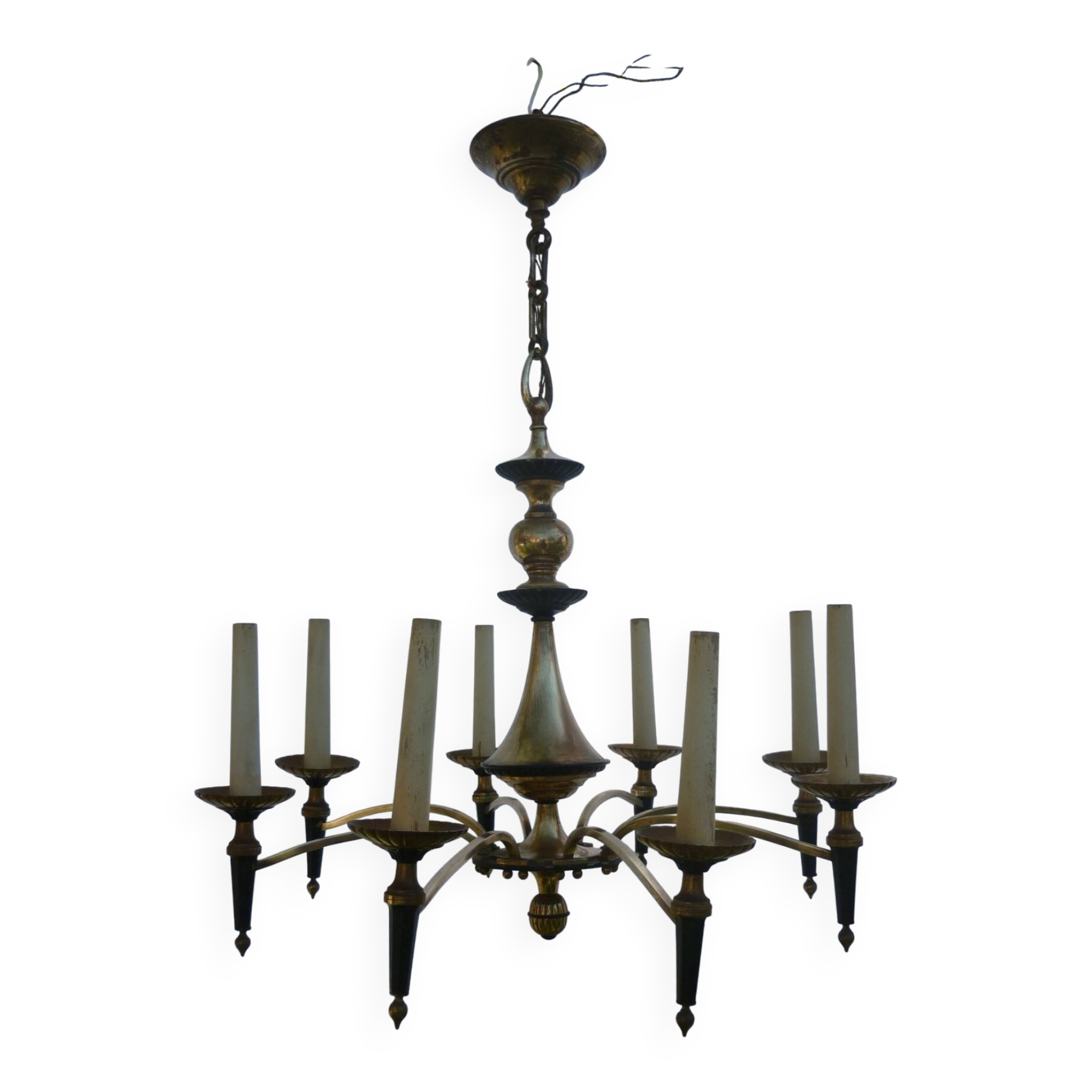 Empire chandelier in bronze and gilded brass
