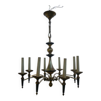 Lustre Empire en bronze et laiton doré