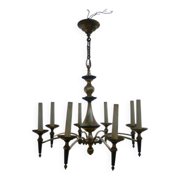 Empire chandelier in bronze and gilded brass