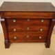 Antique solid walnut chest of drawers with scrolls
