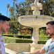 Vintage murano glass vase orange, white brown attributed to carlo moretti