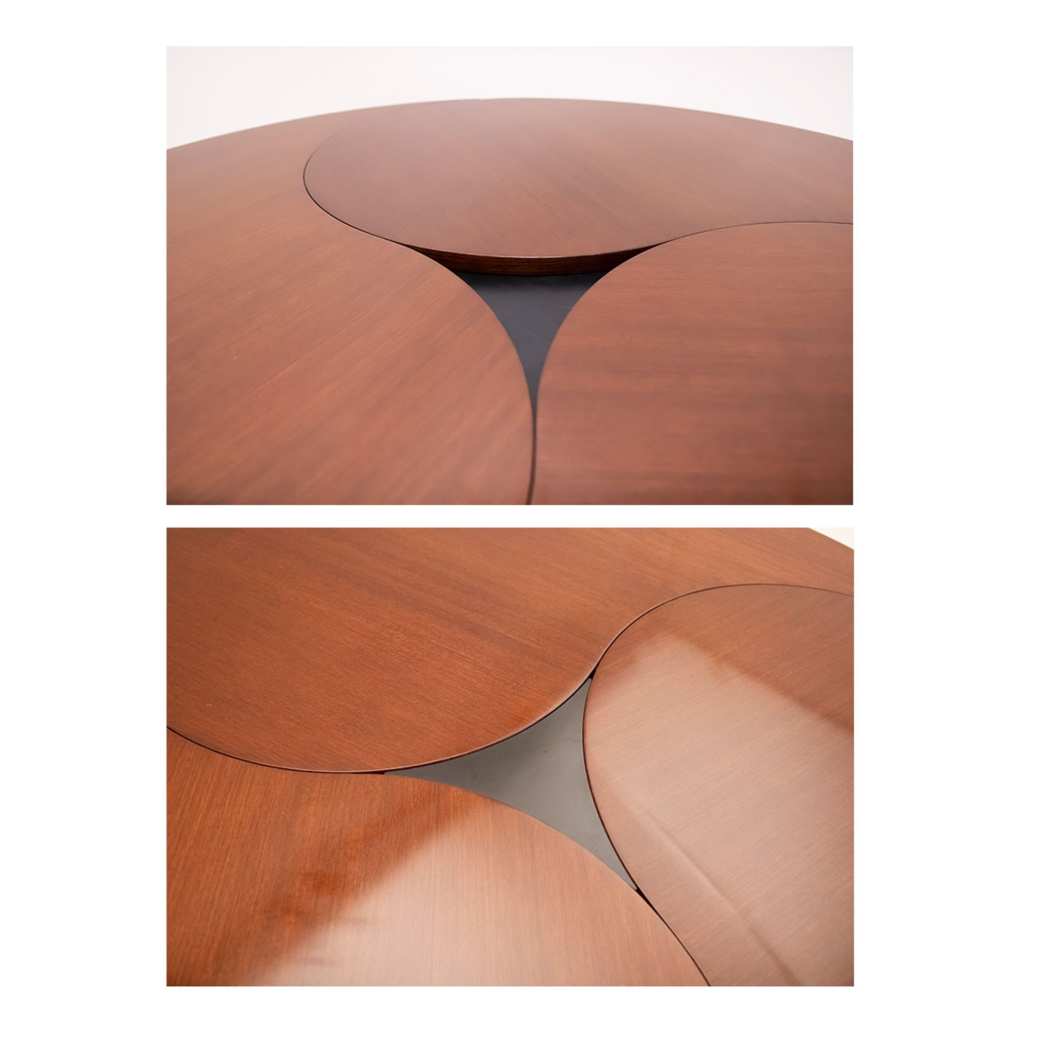 Danish Mid Century Yin-Yang teak extending dining table by Ole Gjerløv-Knudsen and Torben Lind