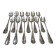 12 silver-plated oyster forks, Ercuis goldsmith, baguette-shaped, 14.3 cm