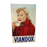 Viandox Pin up 1950s enamelled sheet metal plate