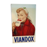 Plaque en tôle émaillée Viandox Pin up années 50
