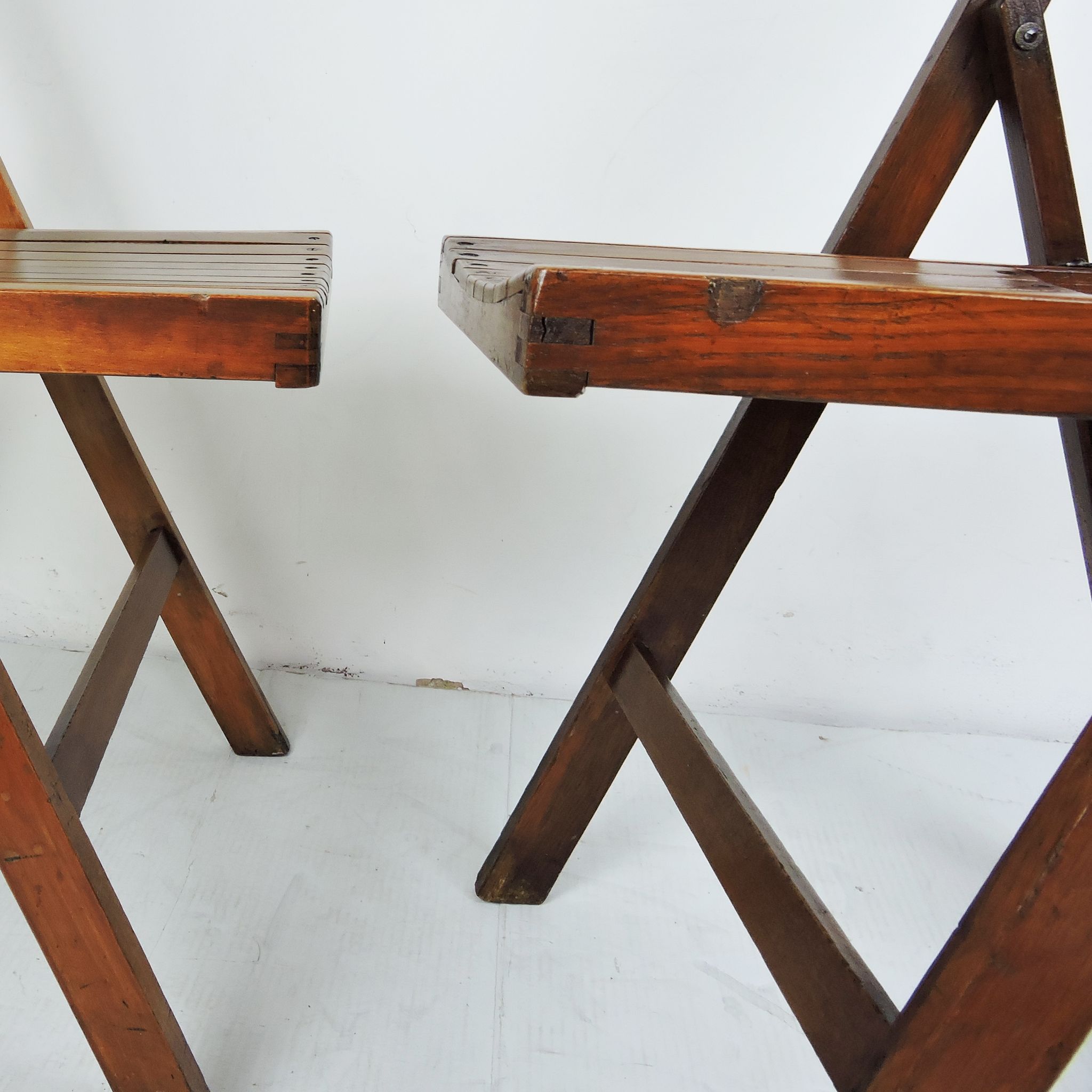 Set of 4 George VI folding campaign chairs used by British military during WWII
