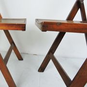 Set of 4 George VI folding campaign chairs used by British military during WWII
