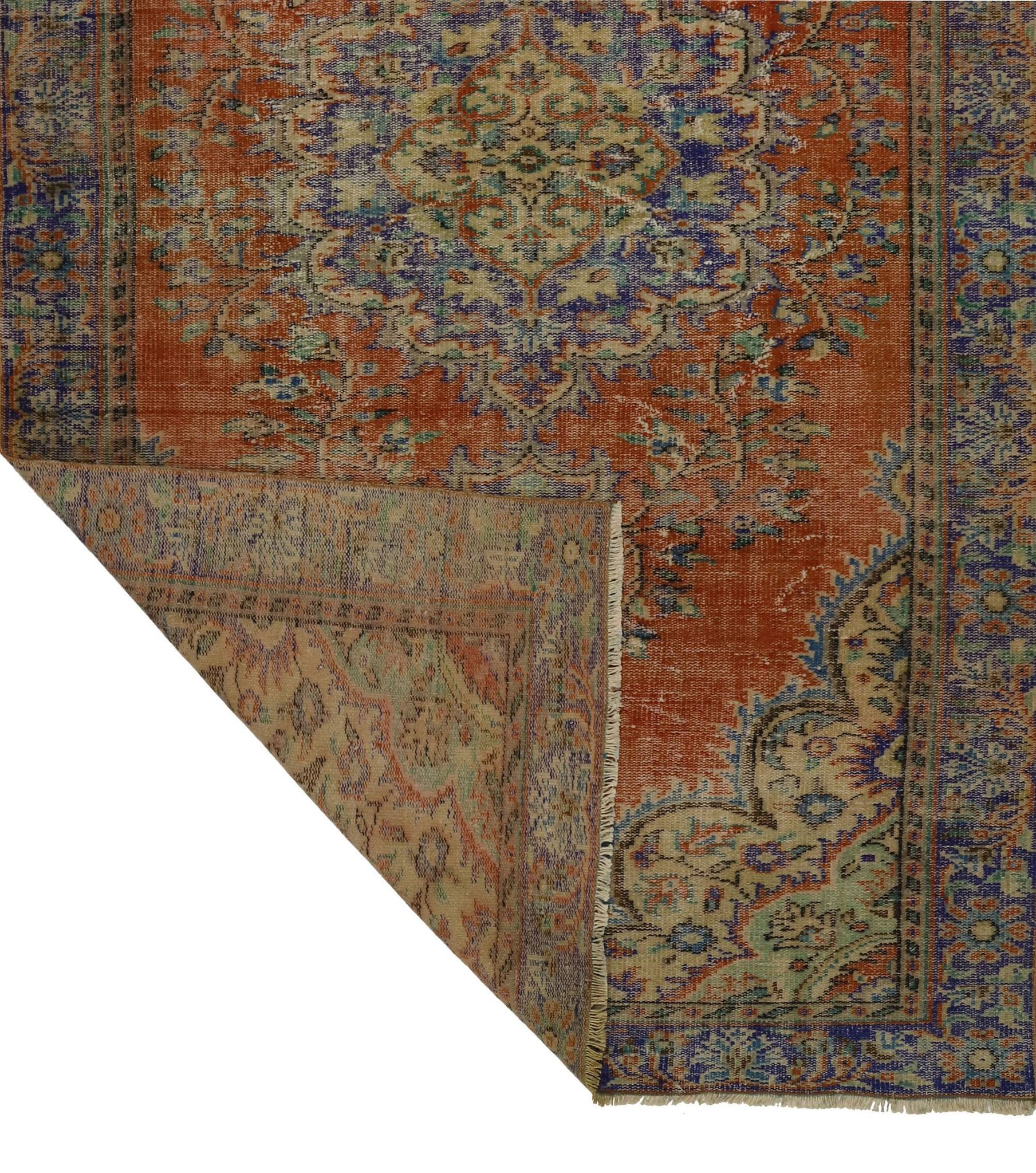 One-of-a-kind turkish handwoven vintage rug - rustic vintage charm 308x 174 cm