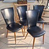 4 black Baumann style chairs
