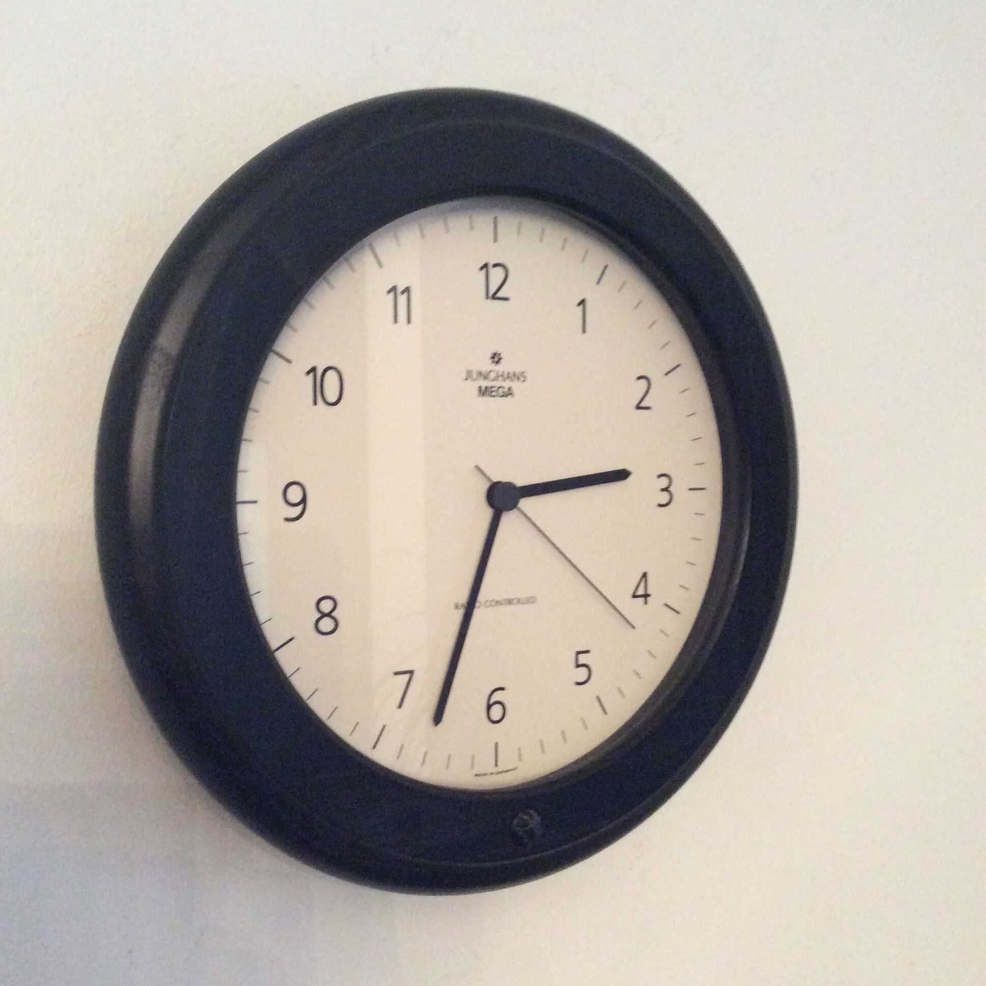 Vintage Junghans 80s black wooden clock