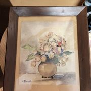 Set of two vintage flower illustrations