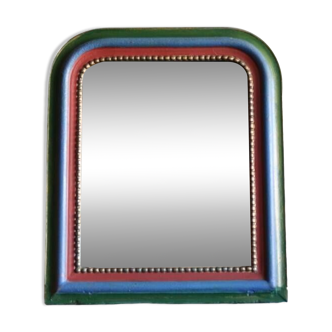 Petit miroir Louis Philippe coloré patiné