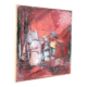Oil on canvas signed Monique Humbert, abstract composition, wall painting, interior decoration.