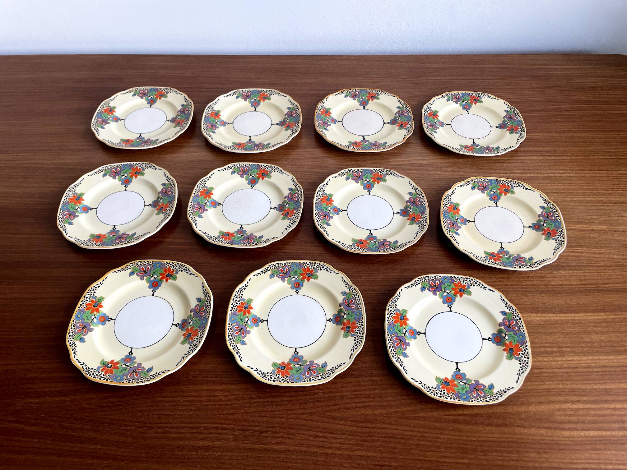 Set of 11 Rare Bread & Butter Plates by Barker Bros Ltd, Sandringham Pattern, Made in 1930-1937