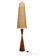 1960s Parker Knoll wooden table lamp with wicker shade, Britain