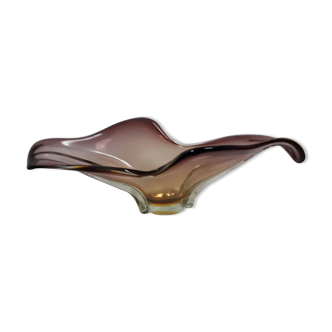 Fruit cup vintage Murano glass 1960 purple yellow