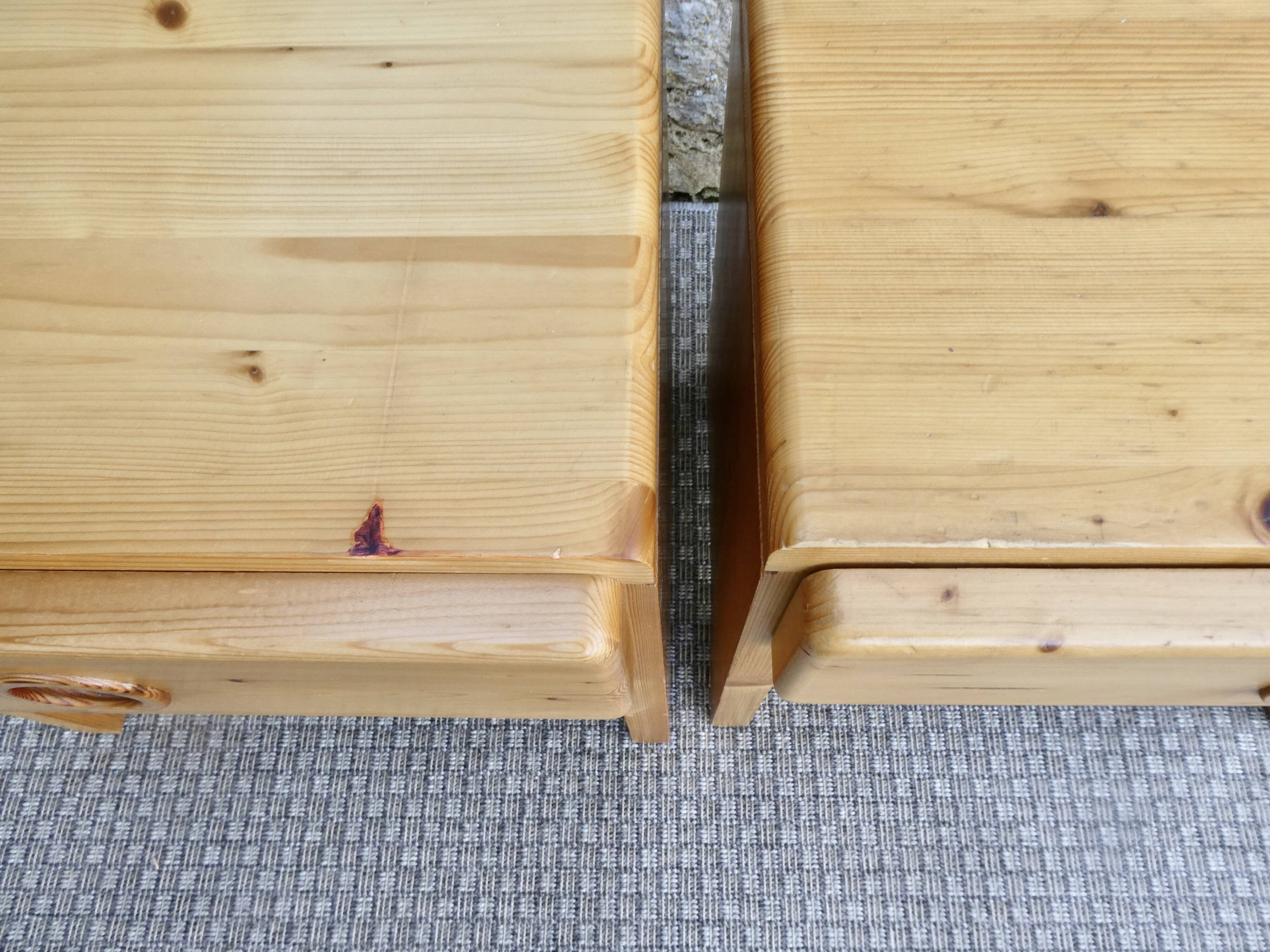 Pair of pine bedside tables from Les Arcs by Charlotte Perriand, 1960s-70s