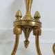 Pair of double wall lamps directoire style Lucien Gau in solid bronze gilded with bright gold