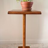 Vintage solid oak saddle plant holder