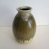 Enamelled sandstone vase