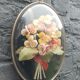 Dried flowers under glass metal frame 60' vintage